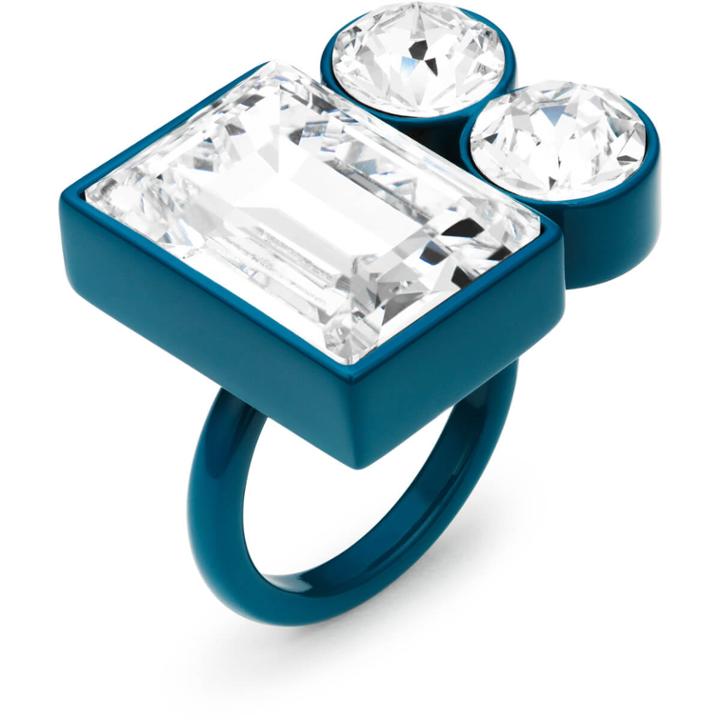 Swarovski Domino Ring, Blue Lacquer Plating