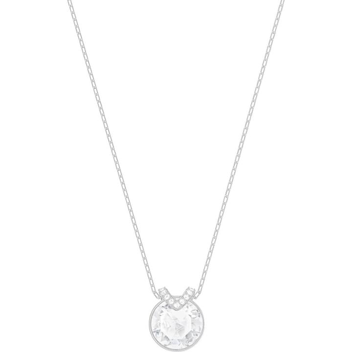 Swarovski Bella V Pendant, White, Rhodium Plating