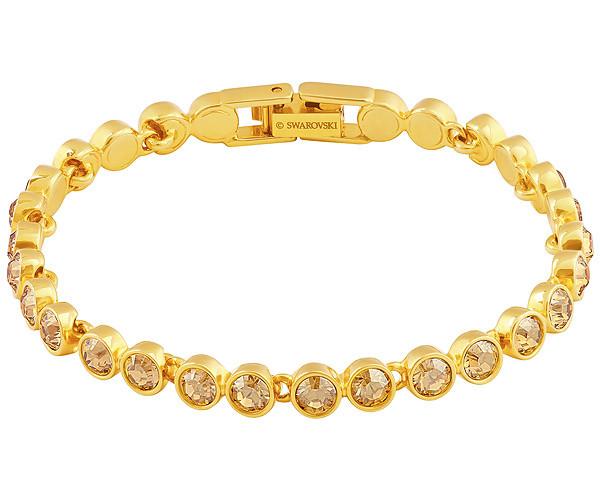 Swarovski Swarovski Tennis Bracelet, Golden, Gold Plating Brown Gold-plated
