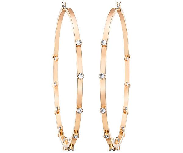 Swarovski Swarovski Genna Hoop Pierced Earrings, White White Rose Gold-plated