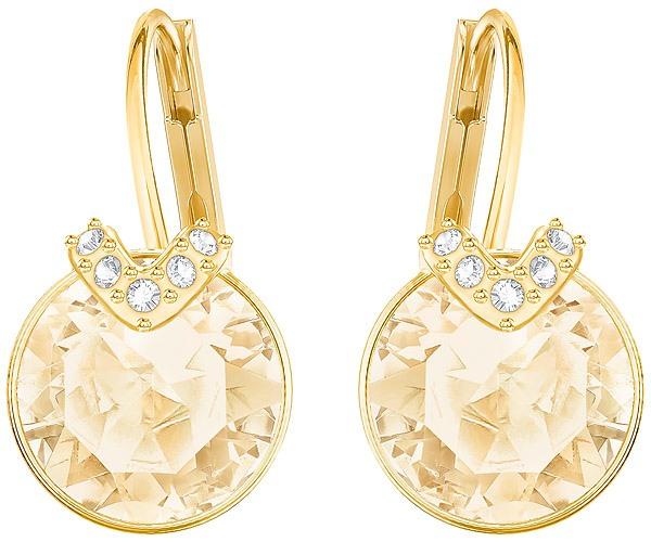 Swarovski Swarovski Bella V Pierced Earrings, Golden, Gold Plating Brown Gold-plated