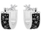 Swarovski Swarovski Crystaldust Hoop Pierced Earrings, Small, Black Dark Multi Stainless Steel