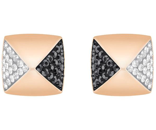 Swarovski Swarovski Glance Stud Pierced Earrings, Black Black Rose Gold-plated