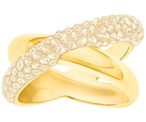 Swarovski Swarovski Crystaldust Cross Ring, Brown, Gold Plating Brown Gold-plated