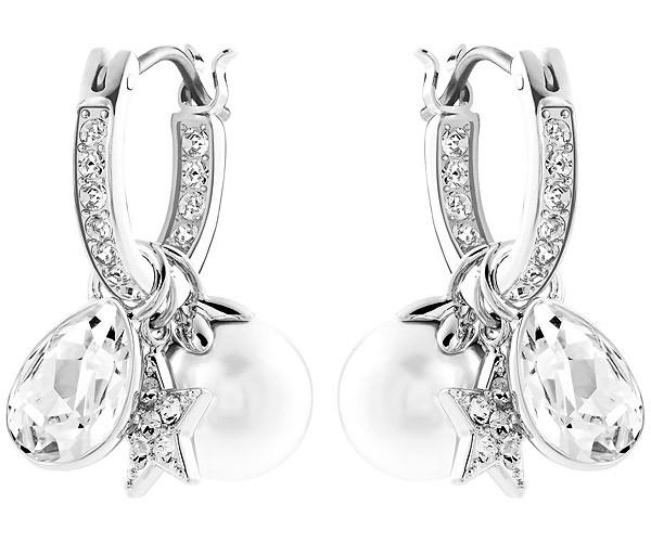 Swarovski Swarovski Canvas Pierced Earrings White Rhodium-plated