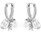 Swarovski Swarovski Canvas Pierced Earrings White Rhodium-plated