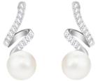 Swarovski Swarovski Gabriella Pearl Pierced Earrings, White, Rhodium Plating White Rhodium-plated
