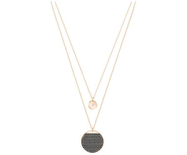 Swarovski Swarovski Ginger Layered Pendant, Gray, Rose Gold Plating Gray Rose Gold-plated