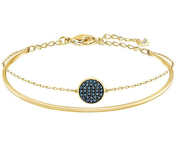 Swarovski Swarovski Ginger Bangle, Blue, Gold Plating Teal Gold-plated