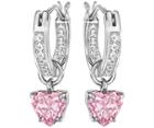 Swarovski Swarovski Attract Heart Hoop Pierced Earrings Pink Rhodium-plated