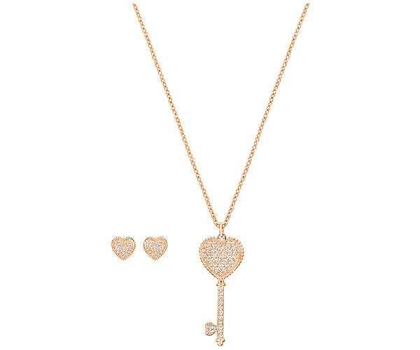 Swarovski Swarovski Engaged Set, Small, White, Rose Gold Plating White Rose Gold-plated