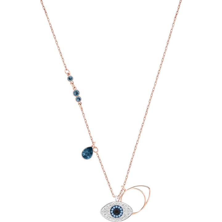 Swarovski Duo Evil Eye Pendant, Blue, Mixed Plating