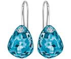 Swarovski Swarovski Parallele Pierced Earrings, Blue, Palladium Plating Aqua Rhodium-plated