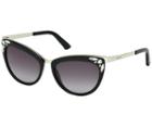 Swarovski Swarovski Fortune Sunglasses, Sk0102-f 01b, Black  Rhodium-plated