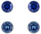 Swarovski Swarovski Madyson Pierced Earring Set, Blue, Rhodium Plating Teal Rhodium-plated