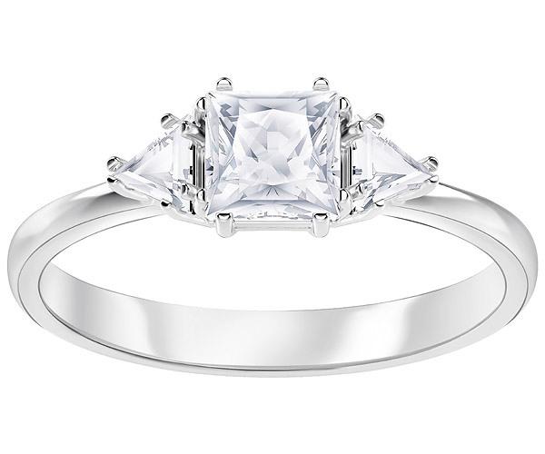 Swarovski Swarovski Attract Trilogy Ring, White, Rhodium Plating White Rhodium-plated