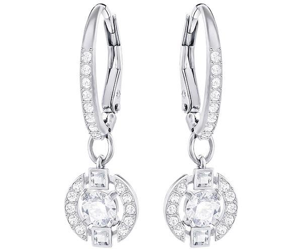 Swarovski Swarovski Sparkling Dance Round Pierced Earrings, White White Rhodium-plated