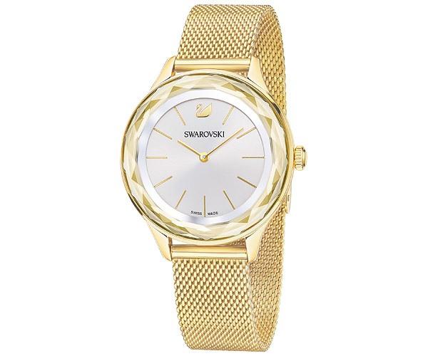 Swarovski Swarovski Octea Nova Watch, Milanese Bracelet, Gold Tone Brown Gold-plated