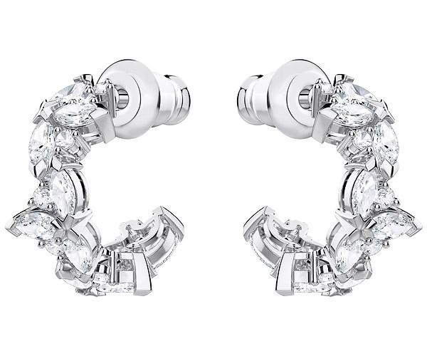 Swarovski Swarovski Lady Hoop Pierced Earrings, White, Rhodium Plating White Rhodium-plated