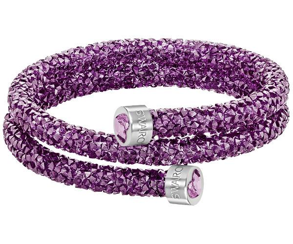 Swarovski Swarovski Crystaldust Heart Double Bangle, Purple Purple Stainless Steel