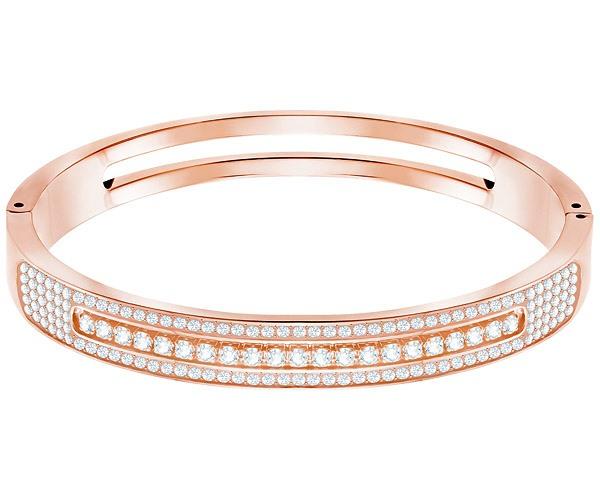 Swarovski Swarovski Further Wide Bangle, White, Rose Gold Plating White Rose Gold-plated