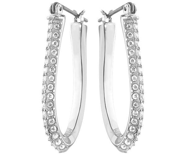 Swarovski Swarovski Baha Hoop Pierced Earrings White Rhodium-plated