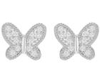 Swarovski Swarovski Field Butterfly Pierced Earrings, White, Rhodium Plating White Rhodium-plated