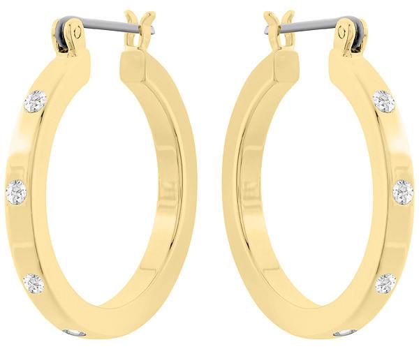 Swarovski Swarovski Random Hoop Pierced Earrings White Gold-plated