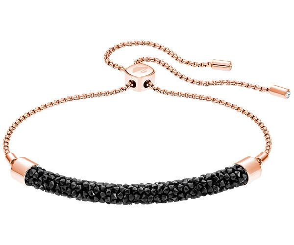 Swarovski Swarovski Long Beach Bracelet, Black, Rose Gold Plating Black Rose Gold-plated