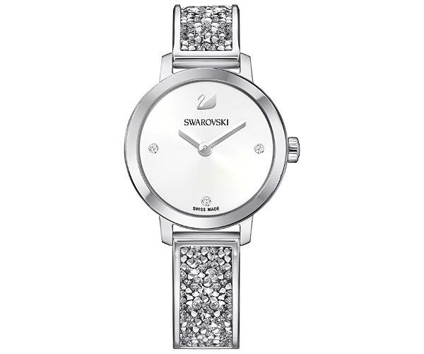 Swarovski Swarovski Cosmic Rock Watch, Metal Bracelet, White, Silver Tone Gray Stainless Steel