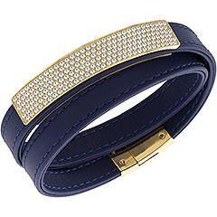 Swarovski Vio Navy Leather Bracelet