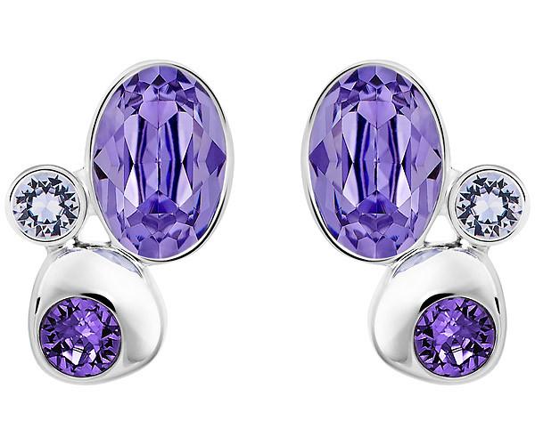 Swarovski Swarovski Calmly Pierced Earrings Violet Rhodium-plated