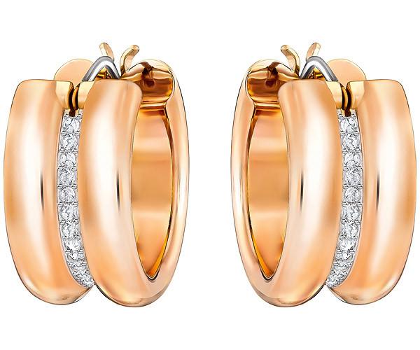 Swarovski Swarovski Fun Hoop Pierced Earrings White Rose Gold-plated