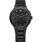 Swarovski City Watch, Metal Bracelet, Black, Black Tone