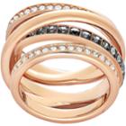 Swarovski Dynamic Ring, Gray, Rose Gold Plating