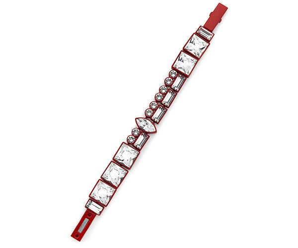 Swarovski Swarovski Domino Large Bracelet, Red Lacquer Plating White