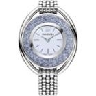 Swarovski Crystalline Oval Watch, Metal Bracelet, Blue, Silver Tone