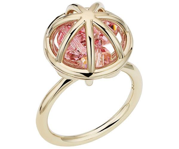 Swarovski Swarovski Nostalgia Sphere Ring, Gold Plating Pink Gold-plated
