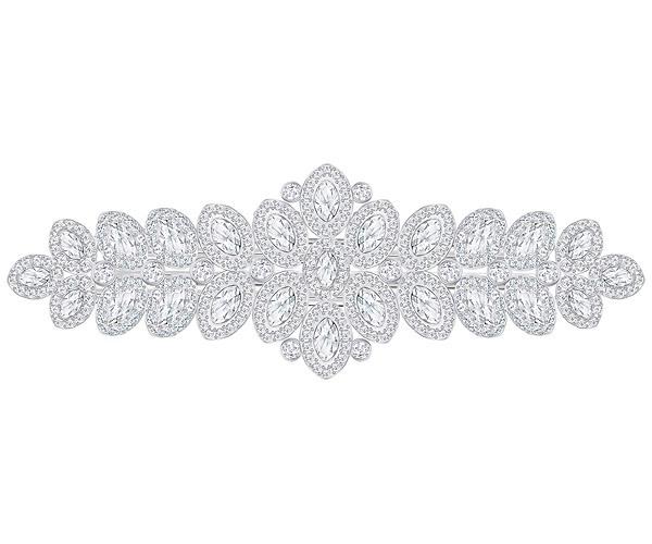 Swarovski Swarovski Baron Hair Clip, White, Palladium Plating White Rhodium-plated
