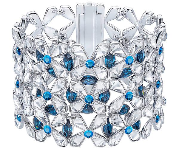 Swarovski Swarovski Liz Bracelet, Blue, Rhodium Plating Light Multi Rhodium-plated