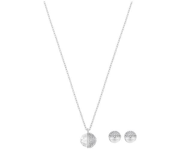 Swarovski Swarovski Hote Set, White, Rhodium Plating White Rhodium-plated