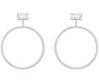 Swarovski Swarovski Hoop Fever Round Pierced Earrings, Large, White, Rhodium Plating White Rhodium-plated