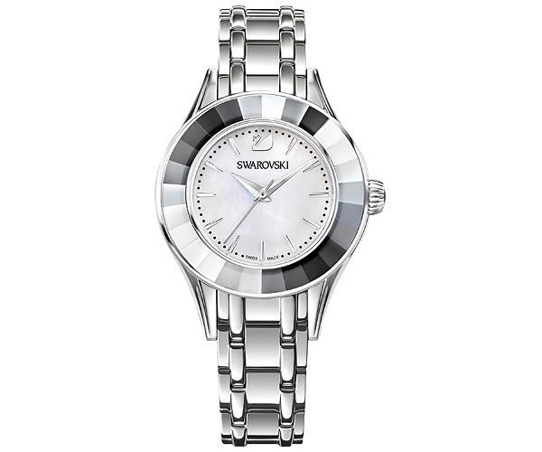 Swarovski Swarovski Alegria Watch, Metal Bracelet, Mother-of-pearl, Silver Tone Gray Stainless Steel