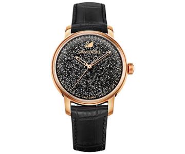 Swarovski Swarovski Crystalline Hours Watch, Black White Rose Gold-plated
