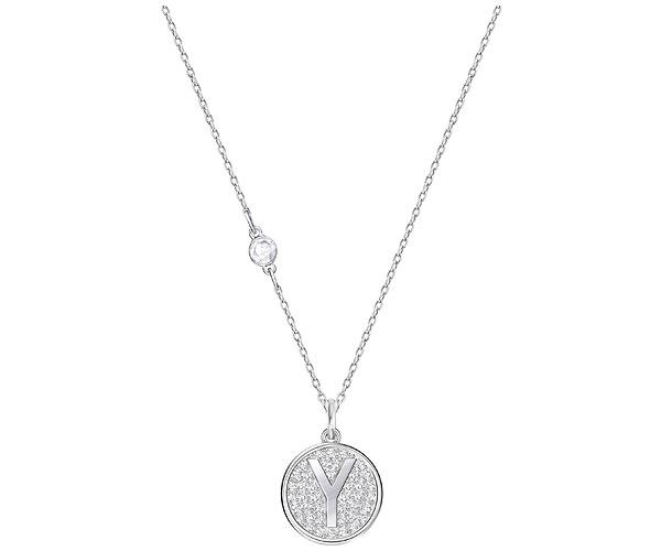 Swarovski Swarovski Letter Y Pendant, White, Rhodium Plating White Rhodium-plated