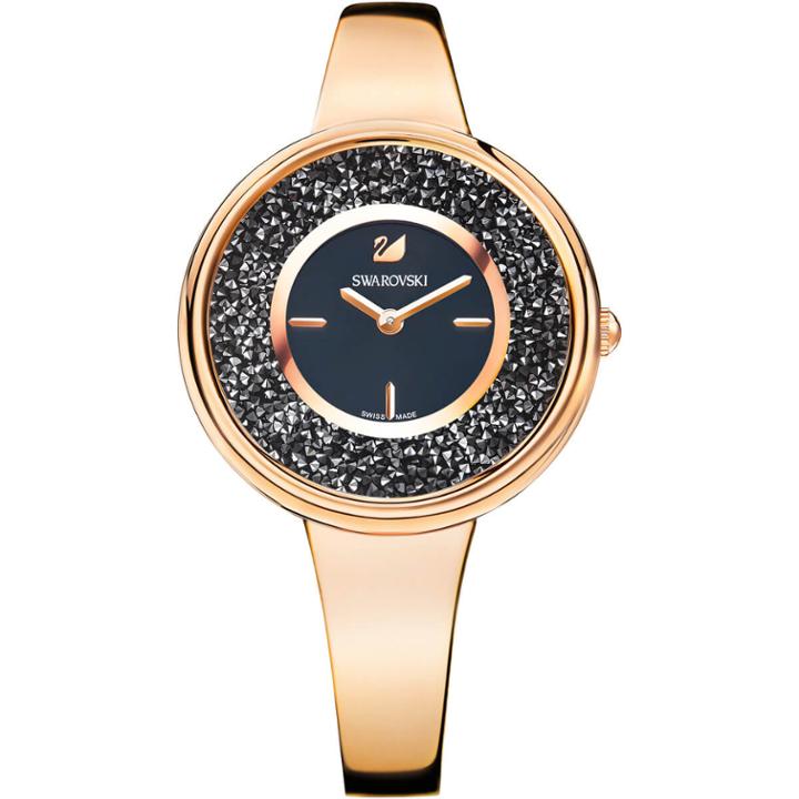 Swarovski Crystalline Pure Watch, Metal Bracelet, Black, Rose Gold Tone