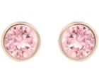 Swarovski Swarovski Solitaire Pierced Earrings Pink Rose Gold-plated