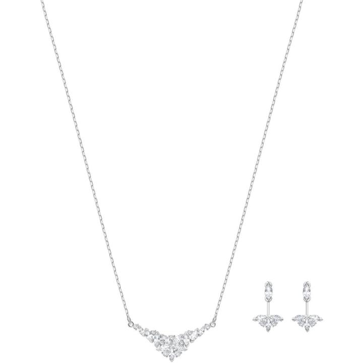 Swarovski Lady Set, White, Rhodium Plating