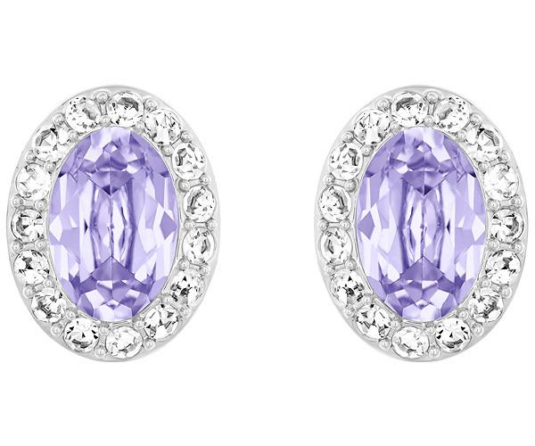 Swarovski Swarovski Christie Pierced Earrings Violet Rhodium-plated