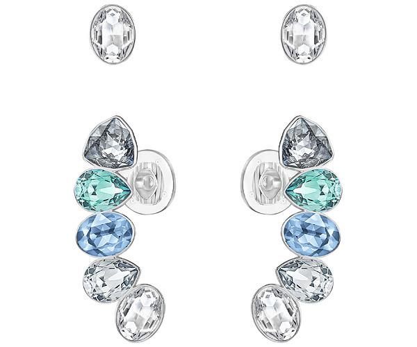 Swarovski Effusion Earlobe And Stud Pierced Earring Set